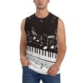 thumbnail image 1 of Fotbe Piano Keys With Musical Notes Men's Camiseta sin Mangas Estampada para Hombres, Playera Casual para Gimnasio, Entrenamiento, Playa-XX-Large, 1 of 7