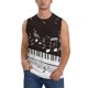 thumbnail image 1 of Fotbe Piano Keys With Musical Notes Men's Camiseta sin Mangas Estampada para Hombres, Playera Casual para Gimnasio, Entrenamiento, Playa-XX-Large, 1 of 7