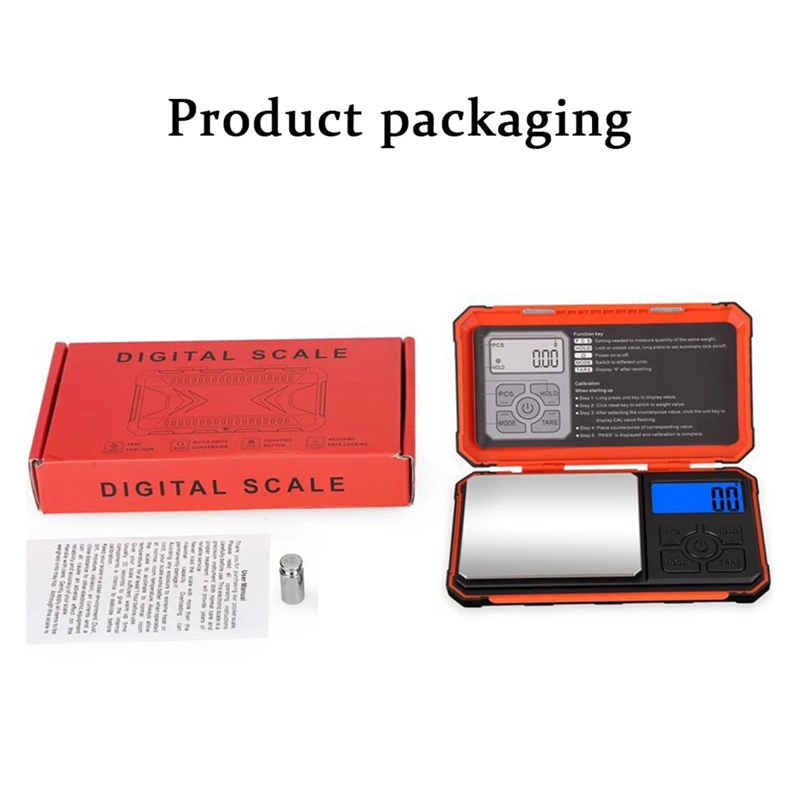 Digital Electronic Scale Portable Pocket Precision Balance Scale, Kitchen/Jewelry LCD Weighing Tool With 10g Calibration Weight
