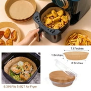 5-8 QT Air Fryer Paper Liners,6.3 Round Non-Stick Oil Resistant Disposable Air Fryer Parchment Paper Liners