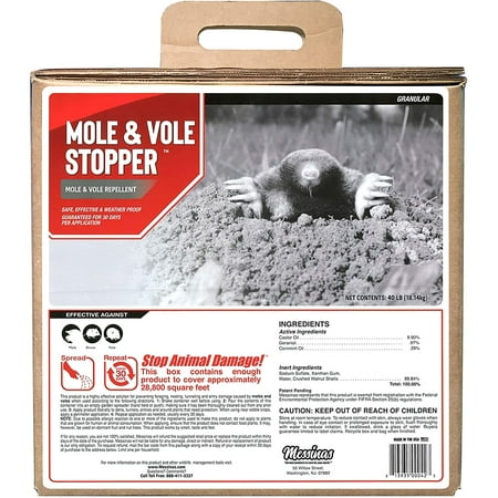 Mole & Vole Stopper Animal Repellent, 40# Ready-to-Use Granular Bulk