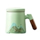 thumbnail image 4 of Taza de té de cerámica, taza de té, taza de café expreso, taza de la mañana, taza de té de hojas sueltas, taza de café para tienda, hotel, oficina, azul claro, 4 of 9