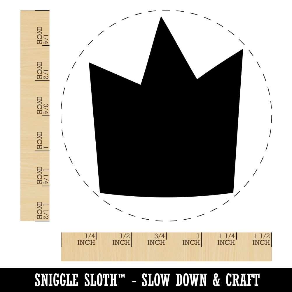 Silly Crown Self-Inking Rubber Stamp Ink Stamper - Black Ink - Large 1-1/2 Inch