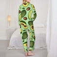 thumbnail image 5 of Bingfone Womens Pajama Sets Avocado With Seeds Print,Long Sleeve Loungewear Pajamas Set-Large, 5 of 9