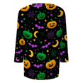 thumbnail image 6 of Women's Halloween T Shirts Womens Fall Shirts Halloween V Neck 3/4 Length Sleeve Pumpkin T-Shirts Tee Tops, 6 of 6