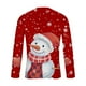 thumbnail image 5 of Blusas y camisas de manga larga y cuello redondo para hombre, informales, a la moda, con estampado navideño, cuello redondo, blusas de licra de manga larga para hombre., 5 of 5