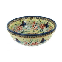 Blue Rose Polish Pottery Blue Butterfly Dessert Bowl