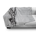 thumbnail image 2 of Antlers Soft Flannel Fleece Throw Blanket, Tribal Deer Head Shadow Art Emblem Wilderness Ornamental Monochrome Artwork, Cozy Plush for Indoor and Outdoor Use, 70" x 90", Pale Grey Black, by Ambesonne, 2 of 5