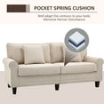 thumbnail image 4 of HOMCOM Canapé Moderne 3 Places en Velours Côtelé avec Accoudoirs Roulés Beige, 4 of 10