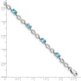 thumbnail image 2 of Auriga Fine Jewelry 925 Sterling Silver Rh-Plated Blue Topaz Bracelet 7.5 inch for Women (L - 7.5inch), 2 of 7