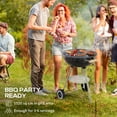 thumbnail image 4 of Outsunny Barbecue au Charbon Portable, Cuisinière de Camping Extérieure avec Roues, 4 of 10
