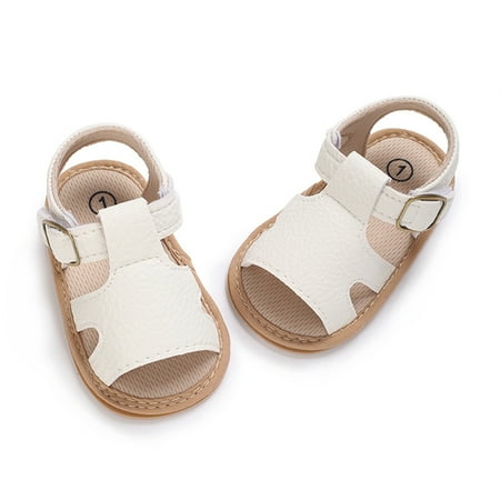 

Baby Girls Summer Sandals Comfort Premium Outdoor Casual Shoes with Anti Slip Rubber Sole (White)