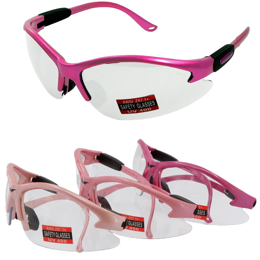 Womens Safety Glasses Erb Ella Pink Frame Clear Lense Eye Protection 18618 ANSI for sale online 