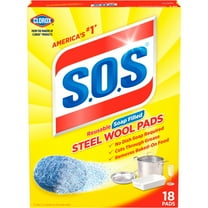 S.O.S Steel Wool Dish Scrubber Pads, 18 Pack