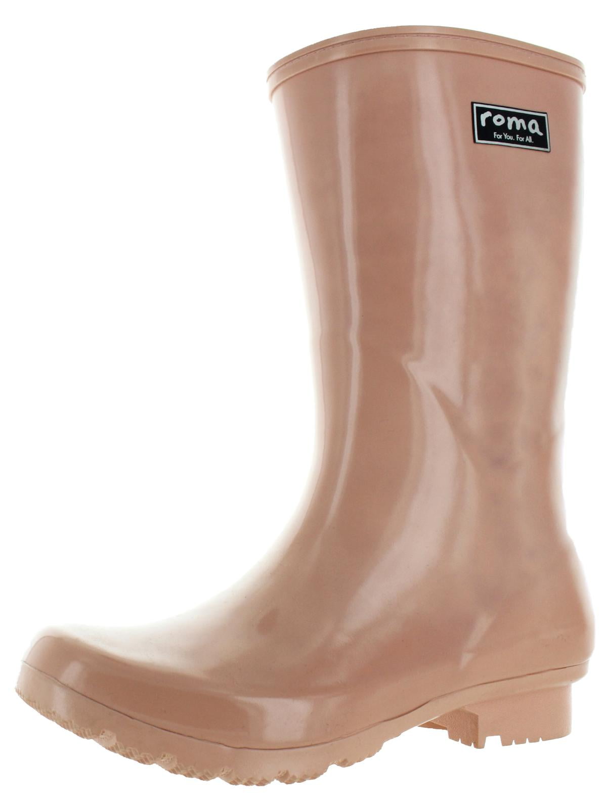 Roma Roma Women's Emma Mid Natural Rubber Waterproof Rain Boots Pink