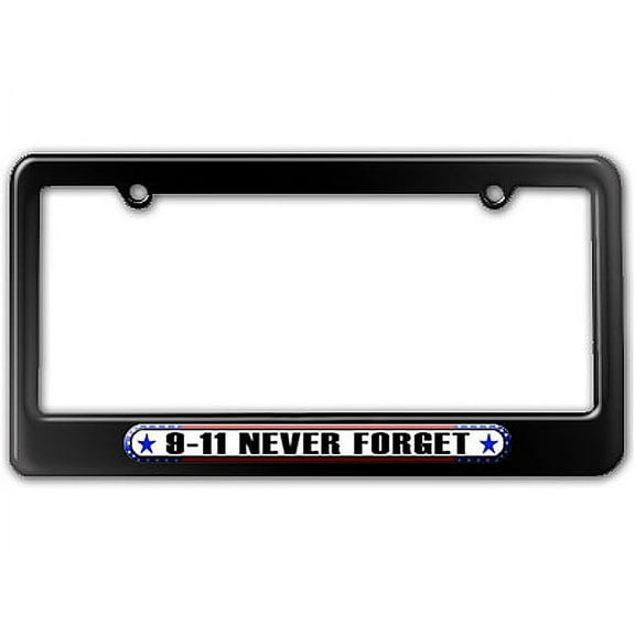 9-11 Never Forget - September 11 USA America Flag License Plate Frame