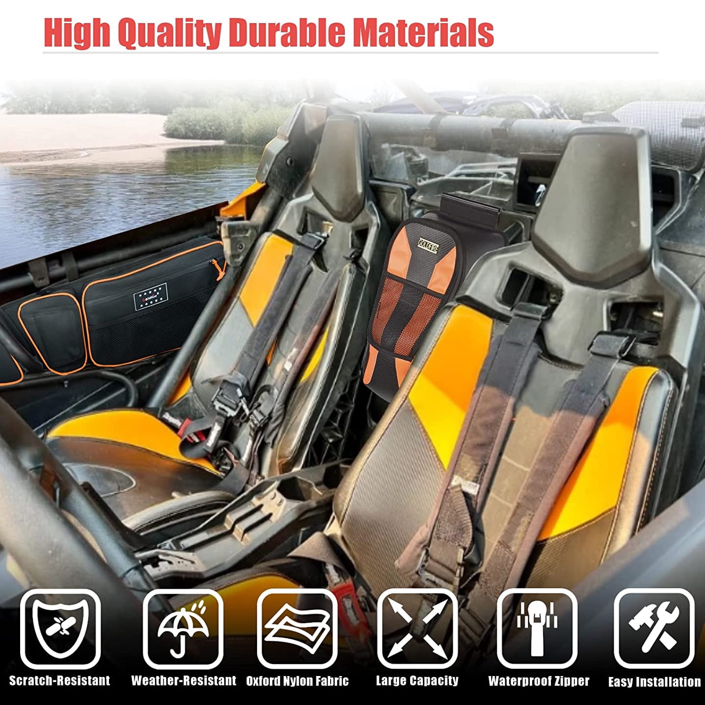 UTV Accessories Side Storage Door Bag Front Upper Door Bags Car Organizer Fits For Can Am Maverick X3 XDS Canam Max R 4x4 Turbo