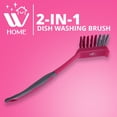thumbnail image 6 of WBM 2 in 1 Dish Brush, Soft Long Handle and Durable Nylon Bristles, Kitchen Brushes, Pack of 3, 6 of 7
