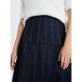 thumbnail image 4 of Free Assembly Women's and Women's Plus Stitch Pleated Denim Maxi Skirt, Size 0-28, 4 of 6