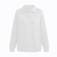thumbnail image 5 of Women’s Waffle Lapel Button Sweatshirt Oversized Long Sleeve Pullover Sweatshirt Fall Loose Fits Casual Layered Tops, 5 of 5