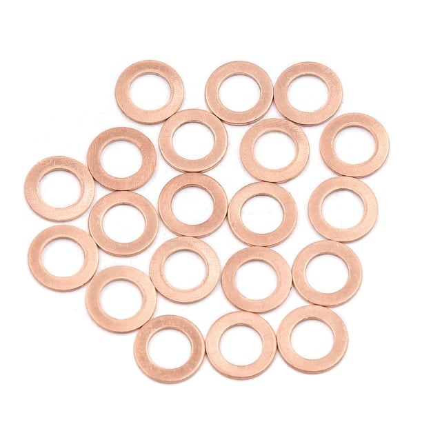 20Pcs Arandelas de Cobre Junta Plana 8mm Diámetro Interior para el Vehículo Coche