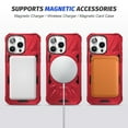 thumbnail image 3 of Rugged Phone Case for Apple iPhone 16, Compatible with Magsafe Ring Holder Kickstand Military Grade Shockproof Bumper Full Protective Case Cover for iPhone 16, Red, 3 of 8