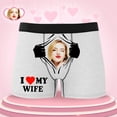 thumbnail image 2 of KHONTS Personalized Men's Funny Face Boxer Your Photo on Custom Underwear for Men I Love My Wife White XXL, 2 of 6