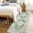 thumbnail image 3 of ZACOO Hallway Runner Rug 2x6 Boho Entryway Rug Vintage Floral Area Rug Washable Long Kitchen Runner Rug Carpet for Living Room Bedroom, Green, 3 of 8