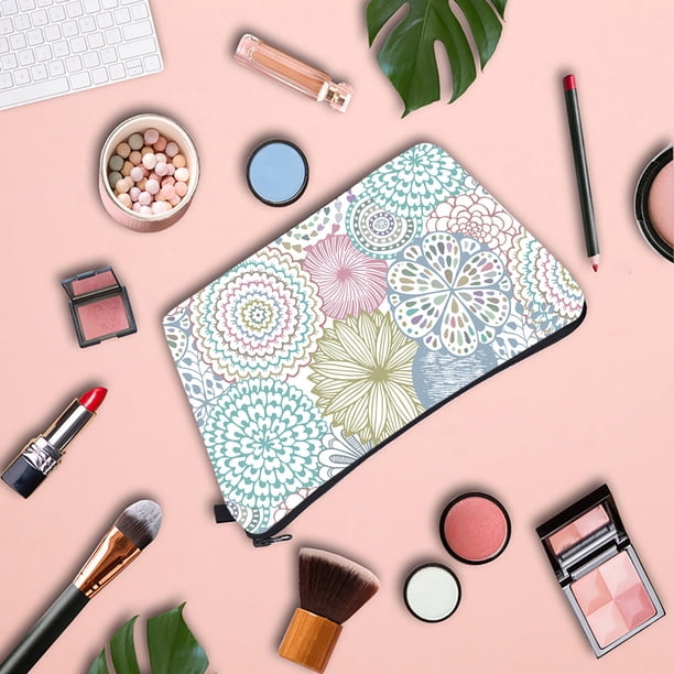 Bolsa de maquillaje, bolsa de cosméticos, bolsa de maquillaje grande para mujeres, estilos de bolsa de maquillaje, bolsa de cosméticos de viaje portátil para mujeres, paquete de flores para mujeres