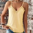 thumbnail image 2 of GA WEIHUA Women's Eyelet Embroidery Camisole Sexy Lace Trim V Neck Tank Tops Sleeveless Spaghetti Strap Vest Loose Fit Casual Summer Flowy Blouses(Yellow,M), 2 of 6