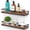 Brown, variant on Meangood Floating Shelves Wall Mounted Set of 2, Rustic Wood Wall Storage Shelves for Bedroom,Living Room,Bathroom, Kitchen Torched Wood