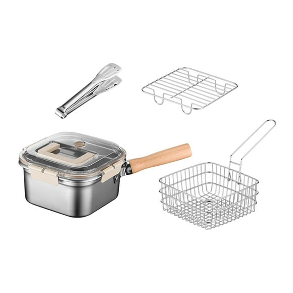 Canasta de freidora de acero inoxidable multipropósito con mango Freing Freing Serving Canasta para Kitchen Restaurant Cafe Ala de pollo al aire libre