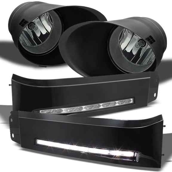 AKKON - For Toyota Tundra Bumper Smoked Fog Lights W/Switch   Black DRL LED Daytime Running Xsp-X Style Lamps