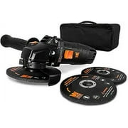 WEN 7.5-Amp 4-1/2-Inch Corded Angle Grinder with 3 Discs and Case, 94475