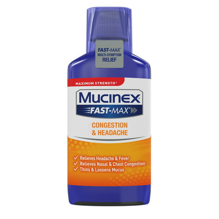 UPC 363824016658 product image for Mucinex Fast-Max Adult Liquid, Congestion and Headache - 6 fl oz | upcitemdb.com