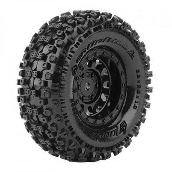 Louise RC  1.0 in. Black Rim 7 mm Hex 1-24 Super Soft 1-18 Scale CR-Uphill Tire