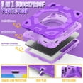 thumbnail image 5 of Decase for iPad 10th Generation Cute Tablet Shell,Kids Friendly Hybrid Shockproof Drop Proof Cover for iPad 10th Generation 10.9 Inch 2022 With Ring Handle Kickstand & Shoulder Strap, Purple, 5 of 7