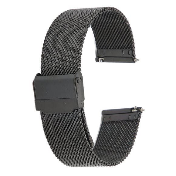 Stainless Steel Quick Release Watch Band 22mm Stainless Steel Watch Bands Mesh Woven Watch Straps Quick Release Watch Wristband With Universal Buckle For  GTR 3Black