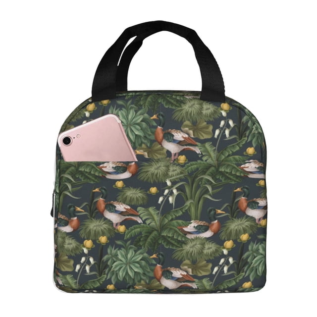 Easygdp Mallard Ducks And Water Bolsa Térmica Premium - Tela Oxford Impermeable, Gran Capacidad, Bolsillo Frontal, Unisex para Trabajo, Escuela, Actividades al Aire Libre y Picnics