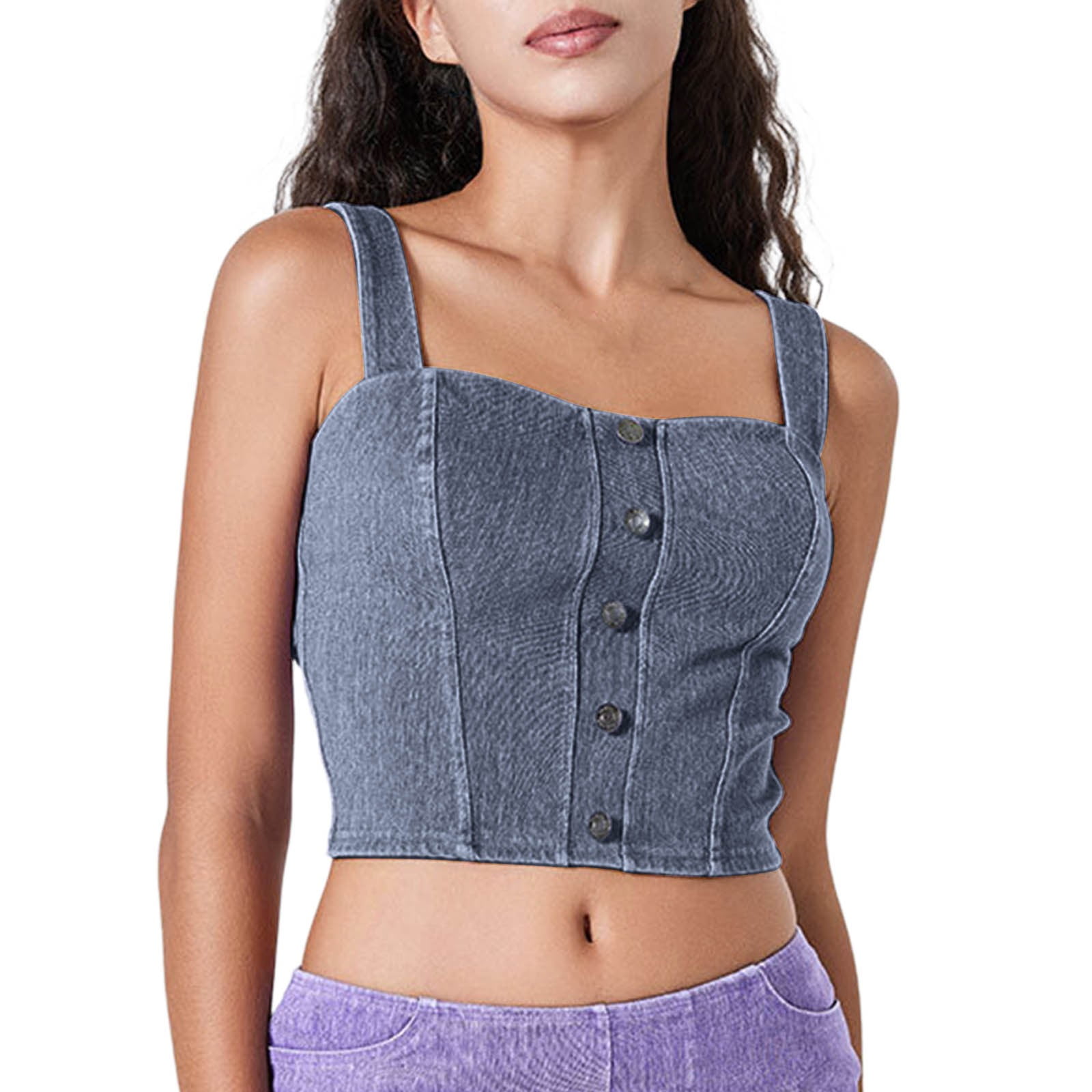 Jewelreauty Spaghetti Strap Tank Top Women Cotton Sleeveless Slim