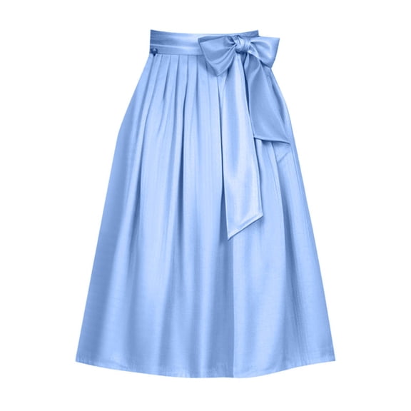 Women's Oktoberfest Skirt With Bow Tie Waistband Adjustable Wrap Apron For Festival Party And Casual Wear