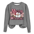 thumbnail image 4 of asdoklhq Sweatshirt for Women Christmas Printed Crew Neck Long Sleeve Pullover Hoodie Gray L, 4 of 5