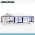 thumbnail image 4 of Alpha Joy 20' x 40' Heavy Duty Party Tent Outdoor Event Shelter for Wedding, Outdoor Commercial Canopy tent with 10 Removable Sidewalls & Carry Bag, Outdoor Gazebo Shelter for Event, Blue, 4 of 7