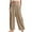 Khaki, variant on Tuphregyow Women's Cotton Linen Baggy Pants Wide Leg Casual Loose with Pockets Pants Trendy New Style High Waist Loose Wrap Pants Drawstring Outdoor Solid Pink XXXL