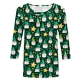 thumbnail image 6 of felwors St Patty's Day Shirt Women 2025 Casual Plus Size 3/4 Sleeve Irish Clover Shirts Funny Saint Patrick's Tunic Tops (Dark Green, XXL), 6 of 6