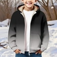 thumbnail image 2 of KAUOD Boys Winter Padded Hoodies Cute Gradient Color Fleece Lined Hooded Jackets with Pockets Kids Zip up Padded Warm Outwear, 2 of 8