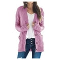 thumbnail image 2 of MPWEGNP Cardigan Patchwork Boho pour Femmes Manches Longues Ouvert Poches Tricot Manteau Violet G, 2 of 7