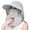 Grey, variant on Women's Wide Brim Face Mask Removable Neck Sun Hat Face Flap Ponytail UV Protection Hat Garden Fishing Hiking/Purple
