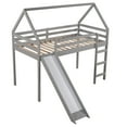 thumbnail image 6 of Aukfa Twin Loft Bed with Slide, House Roof Loft Bed for Kids Teens - Gray, 6 of 8