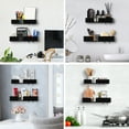 thumbnail image 4 of ABCOOL Shower Caddy Floating Bathroom Shelves - Set of 2, No Drill Wall Mounted Adhesive Hanging Shelves with Hooks Decorative Storage Shelves for Kitchen Living Room Bedroom, 4 of 7
